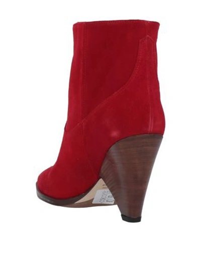 Shop Anna F . Woman Ankle Boots Red Size 8 Soft Leather
