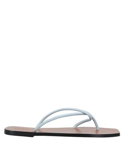 Shop Atp Atelier Toe Strap Sandals In Sky Blue