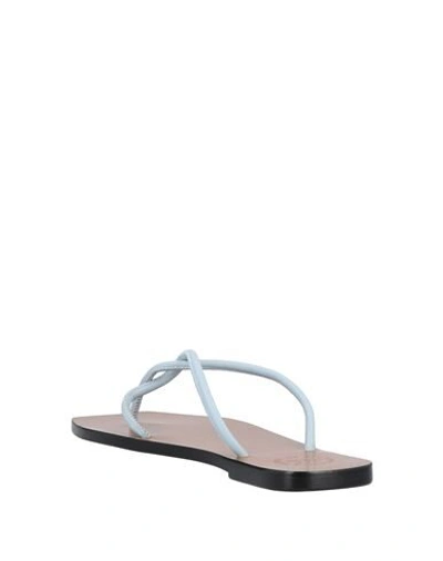 Shop Atp Atelier Toe Strap Sandals In Sky Blue