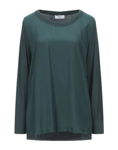Shop Weill Woman T-shirt Dark Green Size 8 Viscose, Elastane, Polyester