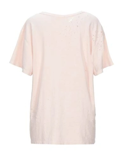 Shop Amiri Woman T-shirt Light Pink Size M Cotton