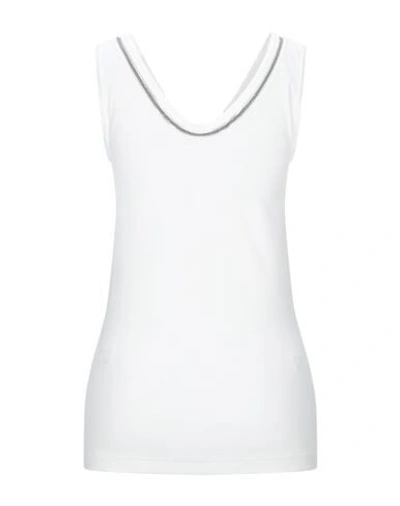 Shop Brunello Cucinelli Tank Tops In White