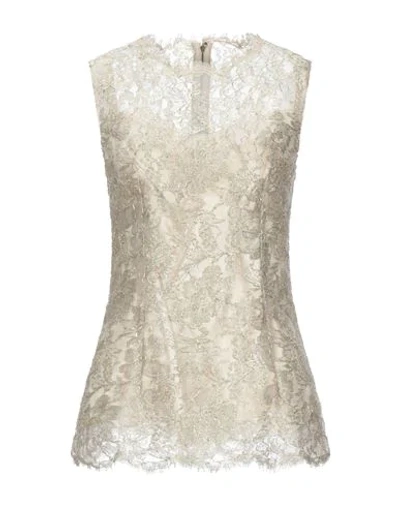 Shop Dolce & Gabbana Woman Top Gold Size 10 Polyamide, Polyester, Metallic Polyester