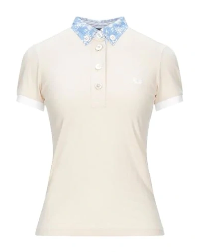 Shop Fred Perry Polo Shirts In Beige
