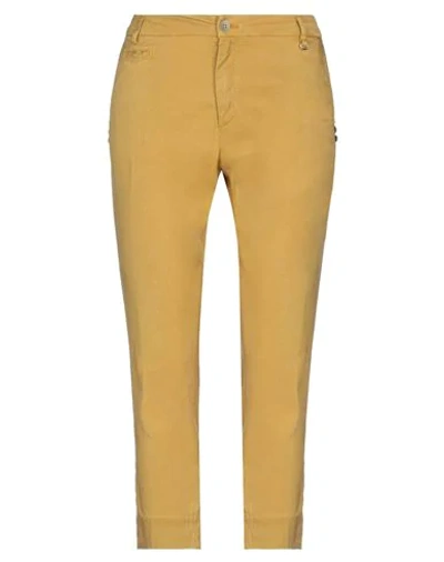 Shop Mason's Woman Pants Ocher Size 8 Lyocell, Lycra In Yellow
