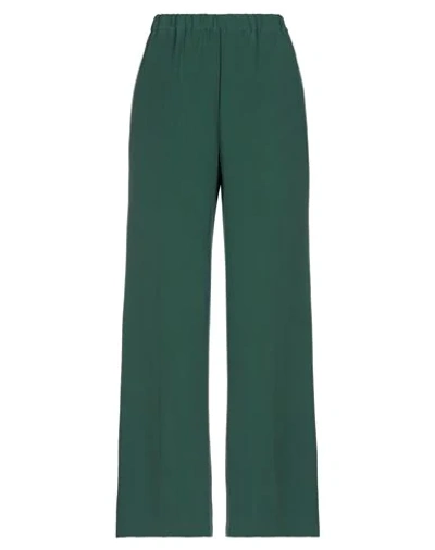 Shop Aspesi Woman Pants Emerald Green Size 8 Silk In Military Green