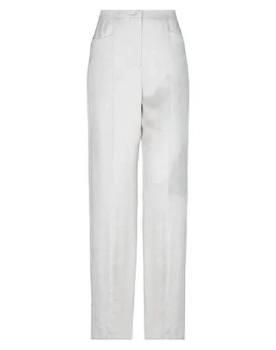 Shop Emporio Armani Woman Pants Light Grey Size 16 Viscose, Virgin Wool