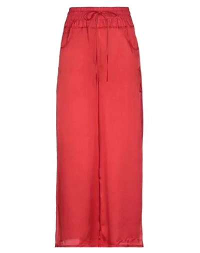 Shop Andrea Ya' Aqov Woman Pants Red Size S Viscose, Cotton