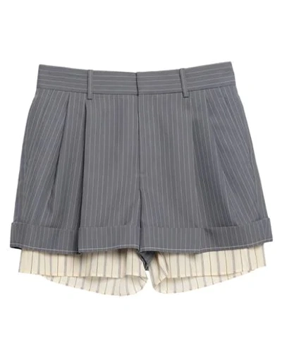 Shop Chloé Woman Shorts & Bermuda Shorts Pastel Blue Size 6 Virgin Wool, Silk