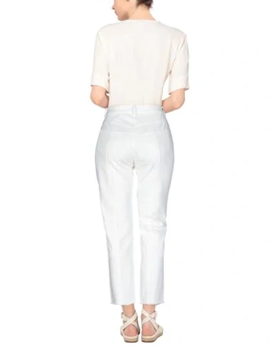 Shop 8pm Woman Pants White Size M Cotton, Elastane