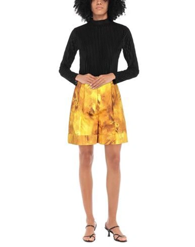 Shop Moschino Woman Shorts & Bermuda Shorts Ocher Size 6 Cotton, Elastane In Yellow