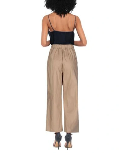 Shop Manila Grace Woman Pants Camel Size 8 Cotton In Beige