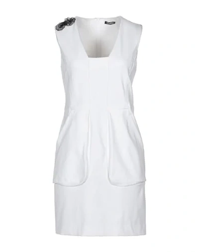 Shop Dirk Bikkembergs Short Dresses In White