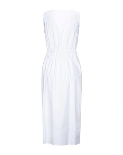 Shop Ermanno Di Ermanno Scervino Woman Midi Dress White Size 8 Cotton, Elastane, Polyester, Polyamide
