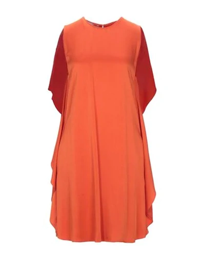 Shop Stella Mccartney Woman Mini Dress Orange Size 6-8 Viscose, Acetate