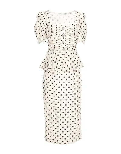 Shop Alessandra Rich 3/4 Length Dresses In Ivory