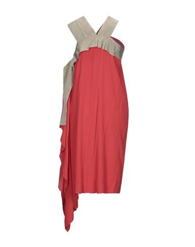 Shop Pierantonio Gaspari Woman Midi Dress Red Size 8 Acetate, Silk