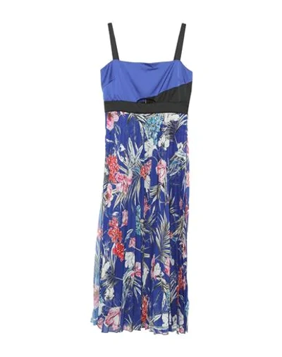 Shop Liu •jo Woman Midi Dress Bright Blue Size 10 Polyester