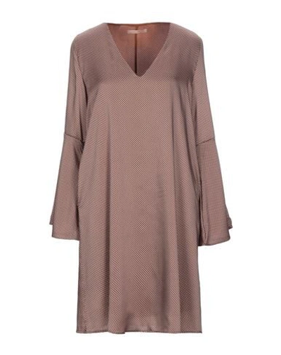 Shop Paola Prata Short Dresses In Brown