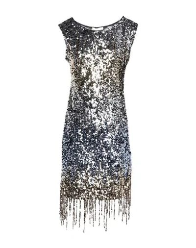 Shop Faith Connexion Woman Mini Dress Silver Size L Polyamide, Cotton, Elastane, Pvc - Polyvinyl Chloride