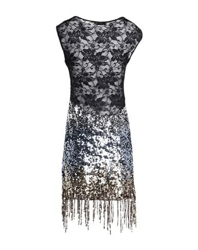 Shop Faith Connexion Woman Mini Dress Silver Size L Polyamide, Cotton, Elastane, Pvc - Polyvinyl Chloride