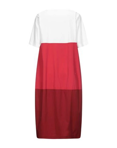 Shop Anna Seravalli Midi Dresses In Brick Red