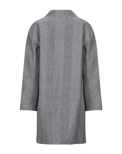 Shop Ermanno Scervino Woman Overcoat & Trench Coat Black Size 6 Cotton, Polyester, Linen