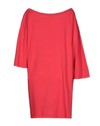 Shop P_jean Woman Mini Dress Red Size S Cotton