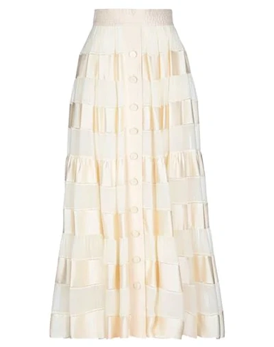 Shop Zimmermann Long Skirts In Ivory