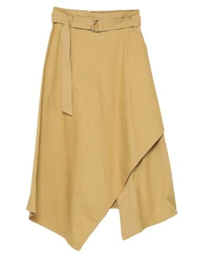 Shop Pierantonio Gaspari Woman Midi Skirt Camel Size 8 Cotton, Elastane In Beige