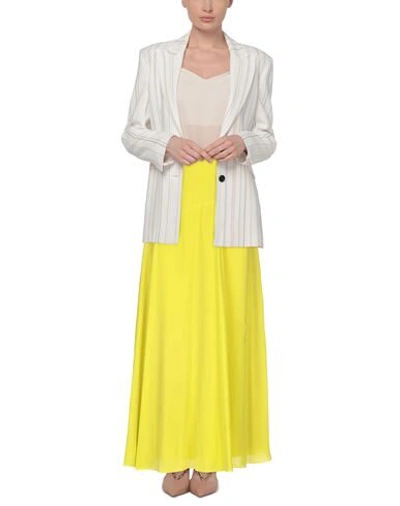 Shop Theory Woman Long Skirt Acid Green Size 8 Silk