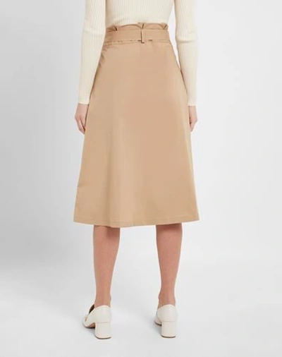 Shop 8 By Yoox Cotton Blend Twill Full-button A-line Utility Skirt Woman Midi Skirt Camel Size 10 Cotton, In Beige