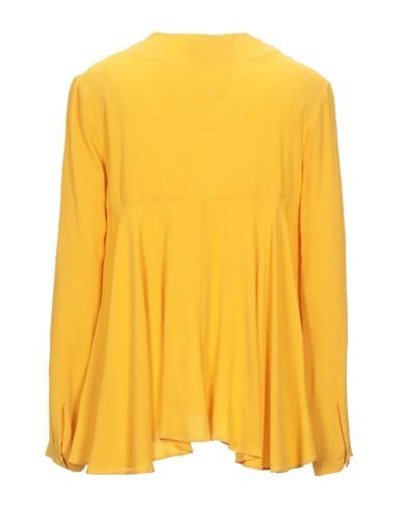 Shop Erika Cavallini Woman Top Yellow Size 2 Acetate, Silk