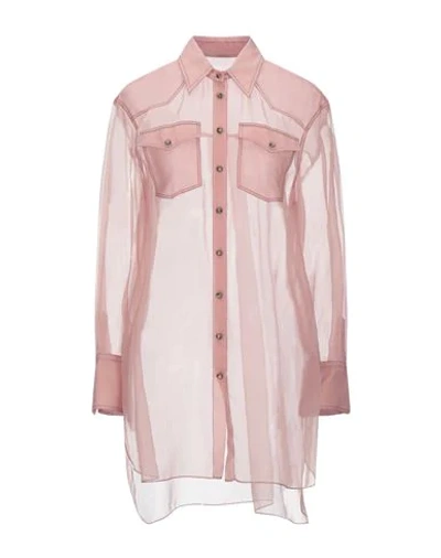 Shop Brunello Cucinelli Woman Shirt Pastel Pink Size M Silk, Ecobrass, Brass