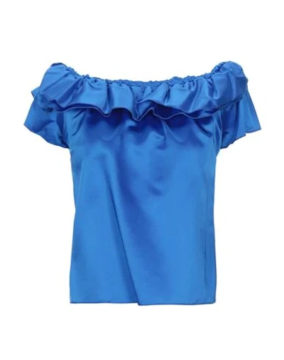 Shop Alberta Tanzini Blouses In Bright Blue