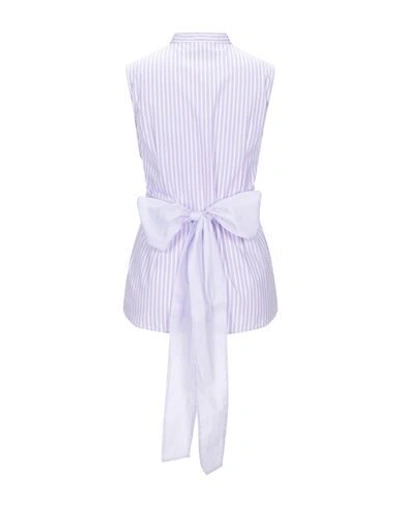 Shop Erika Cavallini Woman Shirt Lilac Size 6 Cotton In Purple