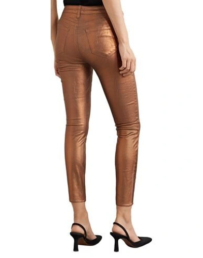 Shop L Agence L'agence Woman Denim Pants Bronze Size 28 Cotton, Polyester, Elastane In Yellow