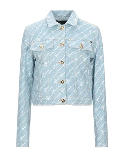 Shop Versace Denim Jacket In Blue