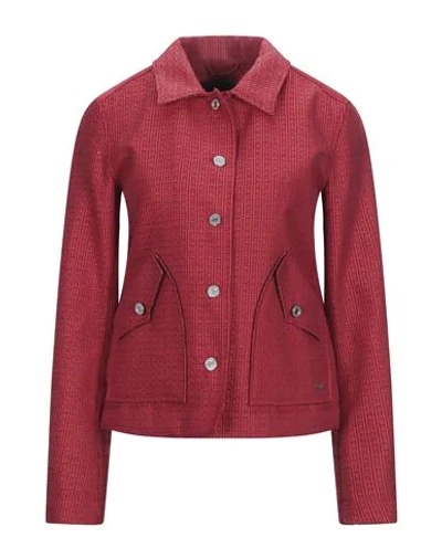Shop Maison Scotch Overcoats In Red