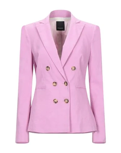 Shop Pinko Woman Blazer Light Purple Size 6 Linen, Viscose, Elastane