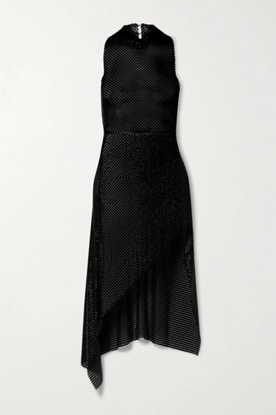 Shop Fannie Schiavoni Claudia Open-back Asymmetric Chainmail Dress In Black