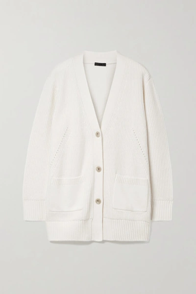 Shop Atm Anthony Thomas Melillo Knitted Cardigan In Ivory