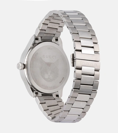 Shop Gucci G-timeless 38mm Stainless Steel Watch In Silver