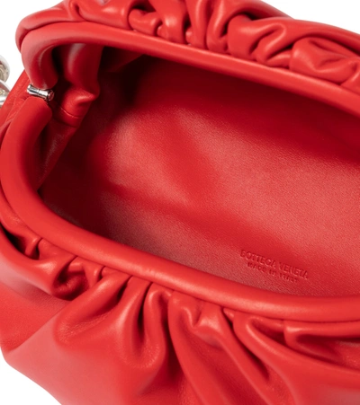 Shop Bottega Veneta Chain Pouch Leather Crossbody Bag In Red