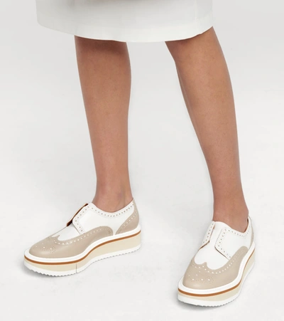 Shop Clergerie Becka Leather Platform Brogues In Beige