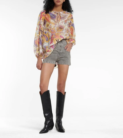 Shop Etro Printed Cotton And Silk Blouse In Multicoloured