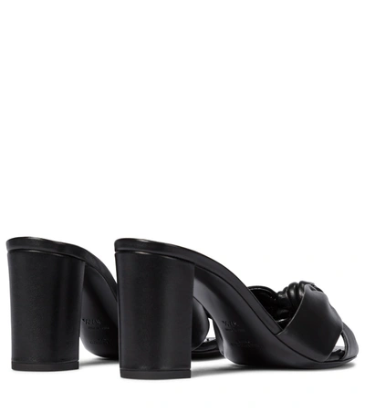 Shop Saint Laurent Bianca 75 Leather Sandals In Black