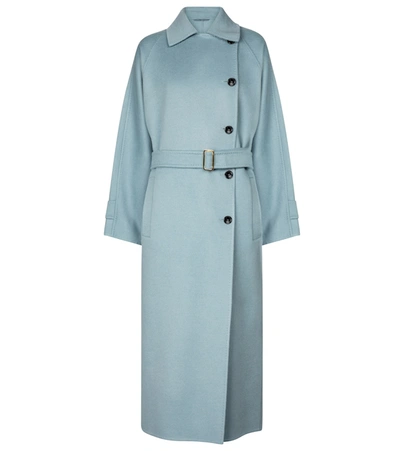 Shop Max Mara Osol Camel Hair Trench Coat In Green