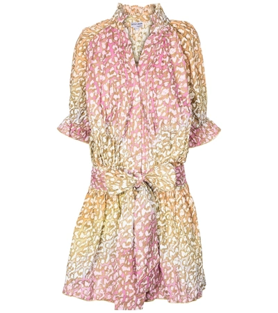 Shop Juliet Dunn Leopard-print Cotton Minidress In Pink
