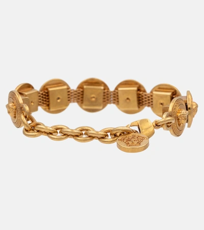 Shop Versace Medusa Tribute Coin Bracelet In Gold
